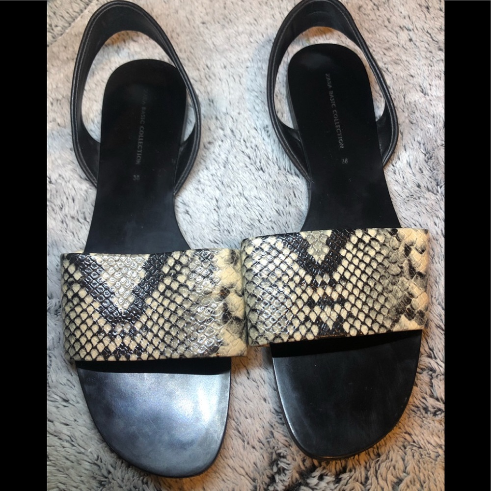 Zara snake print sandals